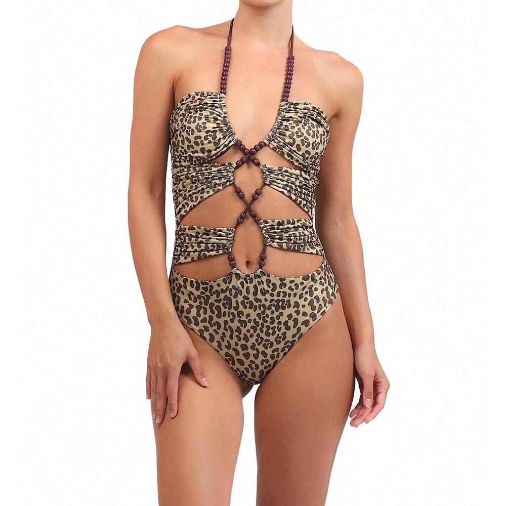 NEW SEA SALT hunter reversible one-piece swimsuit in leopard print